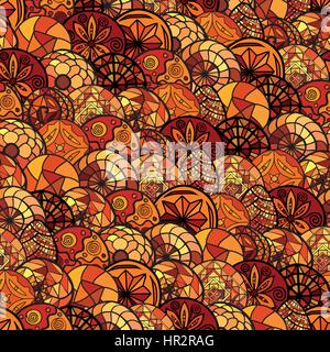 Disegnata a mano etnici modello senza giunture Illustrazione Vettoriale