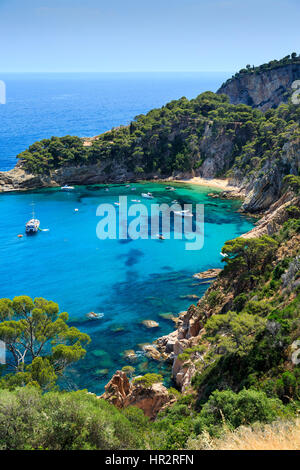 Cala Futadera beach, Costa Brava, Spagna Foto Stock