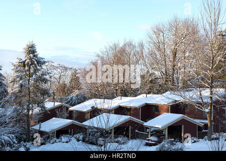 Coperta di neve tetti, Vancouver Foto Stock