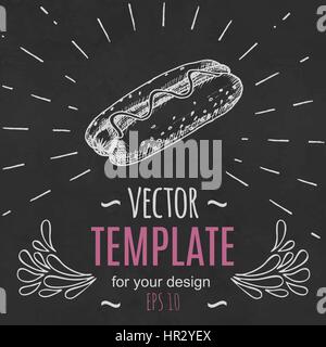 Fast food design menu template disegnati a mano vector Illustrazione Vettoriale
