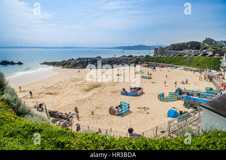 Regno Unito, Sud Ovest Inghilterra, Cornwall, vista di Porthgwidden Beach, St Ives Foto Stock