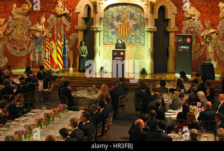 Durante l'inaugurazione del Mobile World Congress a Palau de la Musica a Barcellona domenica 26 febbraio 2017. Foto Stock