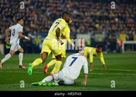 Vila Real, Spagna. 26 Febbraio, 2017. Vila-real, ESPANA - febrero 2017: lettore durante la giornata 24 dell'LaLiga Santander tra Villarreal CF e del Real Madrid al Estadio de la Cer‡mica, Vila-Real, Spagna. Foto: Cronos/Omar Arnau Credito: Cronos Foto/Alamy Live News Foto Stock