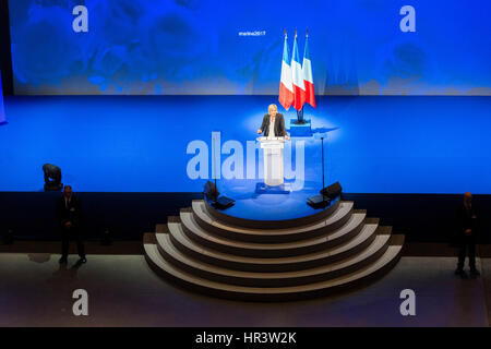 Nantes, Francia. Il 26 febbraio 2017. riunione del Marine Le Pen, di estrema destra "candidato nazionale anteriore' per il 2017 elezioni presidenziali Credito: Andia/Alamy Live News Foto Stock