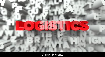 Logistica - Il testo rosso su sfondo tipografia - 3D reso Royalty free stock foto. Questa immagine può essere utilizzata per un sito online banner o pri Foto Stock