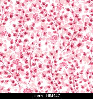 Poco delicato rosa foglie e bacche, perfetta configurazione vettore Illustrazione Vettoriale