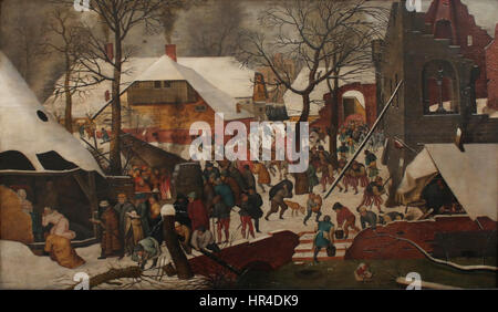 Pieter Brueghel II - L'adorazione des mages dans la neige Foto Stock