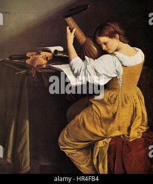 Orazio Gentileschi - Lettore di liuto - WGA8589 Foto Stock