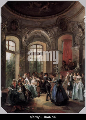 Nicolas Lancret - danza in un padiglione - WGA12427 Foto Stock