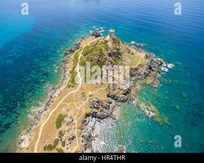 Vista aerea di sanguinarie isole sanguinario in Corsica, Francia Foto Stock