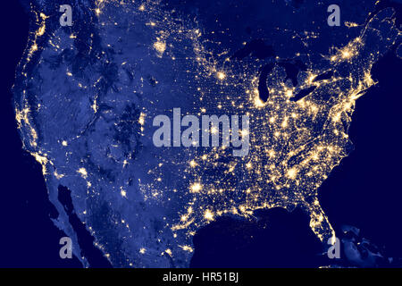 America di notte - Elementi di questa immagine sono arredate dalla NASA Foto Stock