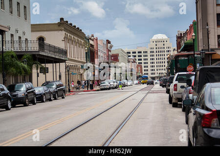 GALVESTON, TX, giugno 2012 - Il quartiere storico di stand in Galveston, TX Foto Stock