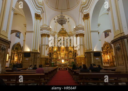 Interno della chiesa, Señora de la Encarnacion, Città Vecchia, Andalusia, Marbella, Spagna. Foto Stock