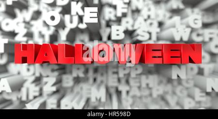 HALLOWEEN - Il testo rosso su sfondo tipografia - 3D reso Royalty free stock foto. Questa immagine può essere utilizzata per un sito online banner o pri Foto Stock