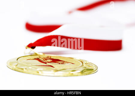 Medaglia d'oro, come simbolo di vittoria e di successo Foto Stock