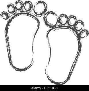 Silhouette sfocata baby vernice icona di ingombro Illustrazione Vettoriale