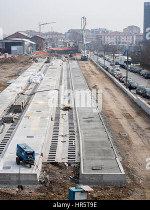 Stazione Ferroviaria di Brescia sito di costruzione Foto Stock