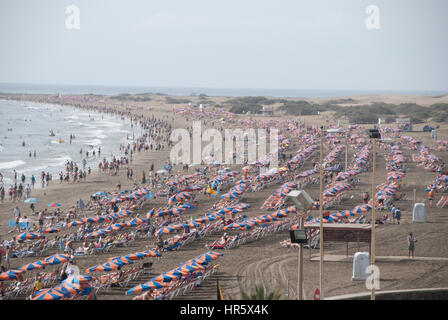 Spiaggia di Playa de Ingles, Gran Canarie. Foto Stock