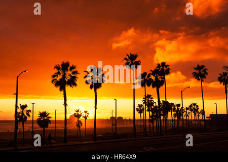 Huntington Beach, California Sunset Foto Stock