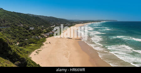 Panoramica sul panorama della Wilderness Beach dal Dolphin punto, Western Cape, Sud Africa Foto Stock