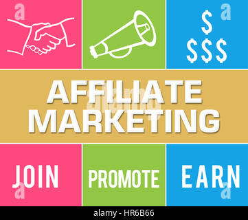 Il marketing di affiliazione griglia colorata Foto Stock