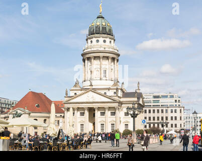 Berlin Gendarmenmarkt, Cattedrale francese o Französischer Dom. Mitte di Berlino, Germania Foto Stock