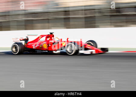 Barcellona, Spagna. Il 27 febbraio, 2017. Vettel durante la Formula Uno in prova, giorno 1 a Montmelò, Barcelona, Spagna. Credito: Cronos Foto/Alamy Live News Foto Stock