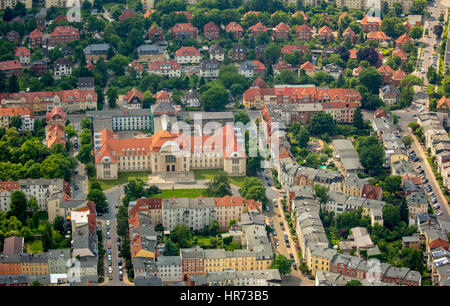 Edificio comune della Corte Regionale e la corte distrettuale Schwerin, JVA Schwerin, prigione Schwerin, Schwerin, Meclenburgo-Pomerania Occidentale, Germania Foto Stock