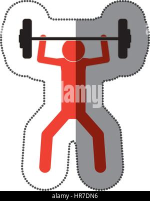 Persone uomo finendo icona del peso Illustrazione Vettoriale