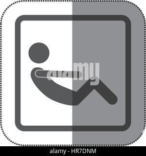 Persona che fa il sit-ups icona Illustrazione Vettoriale