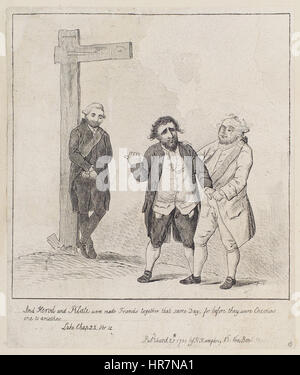 William Petty, primo marchese di Lansdowne (Lord Shelburne); Charles James Fox; Frederick nord, 2° Conte di Guilford da James Gillray Foto Stock