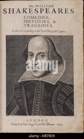 Pagina titolo William Shakespeare's primo Folio 1623 Foto Stock