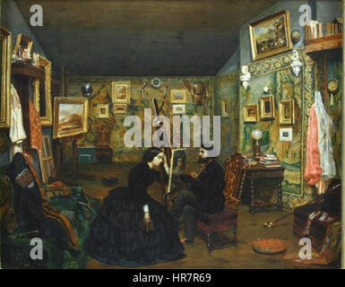 Theodor Aman - In atelierul artistului Foto Stock