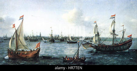 VROOM Hendrick Cornelisz il porto di Amsterdam Foto Stock