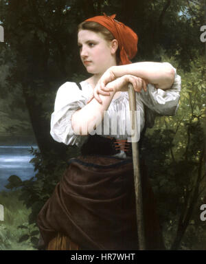 William-Adolphe Bouguereau (1825-1905) - The Haymaker (1869) Foto Stock