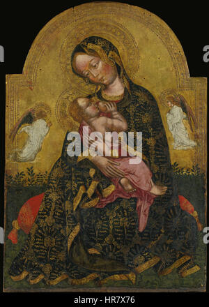 Zanino di Pietro la Madonna dell'Umiltà affiancato da due angeli Foto Stock