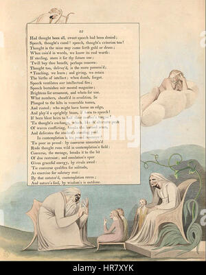 L'illustrazione di William Blake a "pensieri notturni", Plate 3, ritrae una scena drammatica dal poema, concentrandosi sui temi della mortalità e della condizione umana. Le immagini intricate completano la natura spirituale e filosofica dell'opera. Foto Stock
