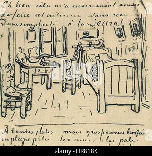 Vincent van Gogh - Vincent la camera da letto - Lettersketch 17 Ottobre 1888 Foto Stock