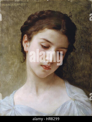 William-Adolphe Bouguereau (1825-1905) - La testa di una ragazza giovane (1898) Foto Stock