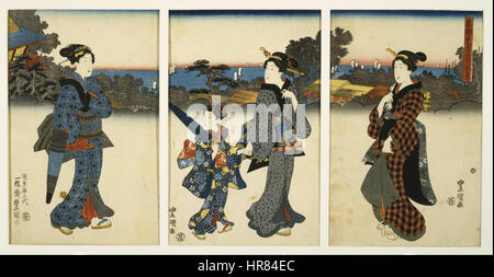 Kunisada Utagawa Toyokuni (III) - Cortigiane Promenading in mare - Google Art Project Foto Stock