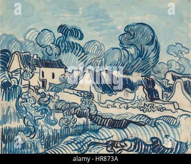Vincent van Gogh - Paesaggio con case - F1640r JH1986 Foto Stock