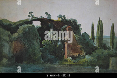 Villa Adriana Ernst Fries 1826 Foto Stock