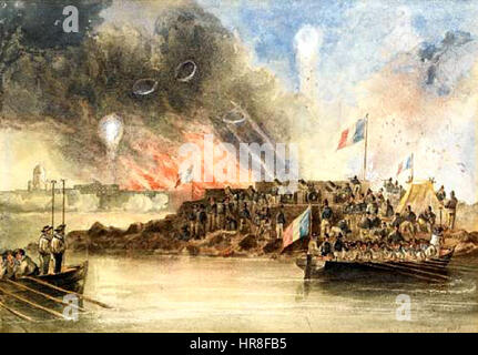 Il bombardamento di Sveaborg, nel Baltico, 9th. Agosto 1855 da John Wilson Carmichael Foto Stock