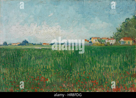 Campo di papaveri, un dipinto di Vincent van Gogh, un artista post-impressionista olandese, creato nel 1888. Foto Stock
