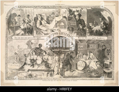 La Giornata del ringraziamento, 1860. -- Le due grandi categorie di società (Boston Public Library) Foto Stock