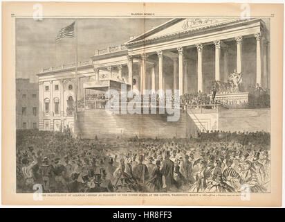 L'inaugurazione di Abraham Lincoln come presidente degli Stati Uniti, al Campidoglio di Washington, 4 marzo 1861 (Boston Public Library) Foto Stock