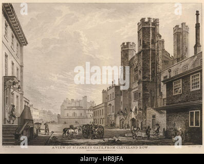 St James's Gate da Cleveland Row, da Edward Rooker dopo Paul Sandby, 1766 - bm 1929,0529.36 Foto Stock