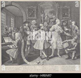 William Hogarth - un Rake's Progress, piastra 2 Foto Stock