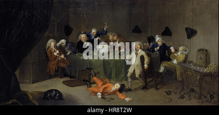 William Hogarth - A mezzanotte conversazione moderna Foto Stock