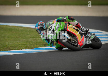 Venerdì, 24 febbraio, 2017. Circuito australiano di Phillip Island. Sessione di prove libere 1. Ondrej Jezek, Grellini il Mondiale Superbike Racing Team. Foto Stock